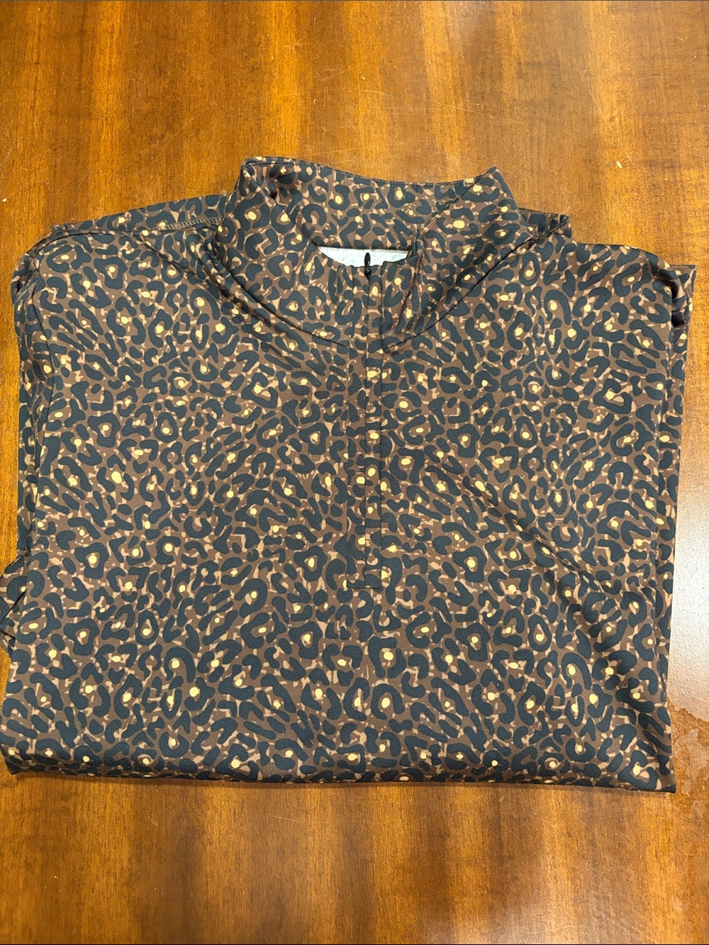 JMcLaughlin Women's Brown Leopard Print 1/4 Zip